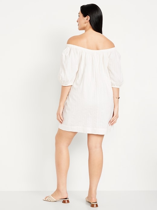 Image number 6 showing, Textured-Dobby Mini Swing Dress