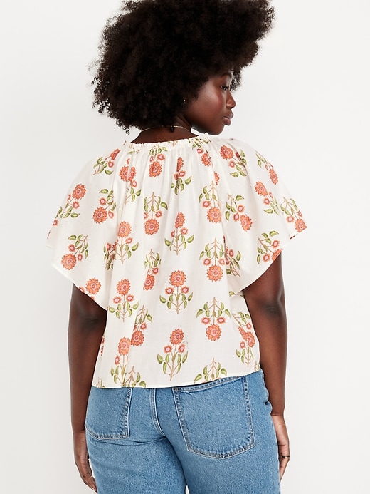Image number 6 showing, Flutter-Sleeve Tassel-Tie Top
