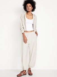 High-Waisted Towel Terry Barrel Ankle Pants