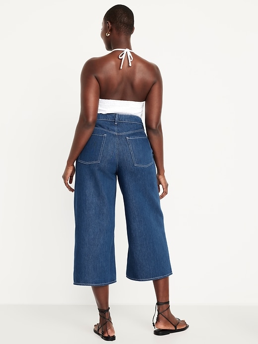 Image number 6 showing, High-Waisted Baggy Wide-Leg Culotte Jeans