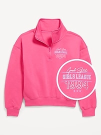 Image number 3 showing, Oversized Quarter-Zip Sweatshirt for Girls