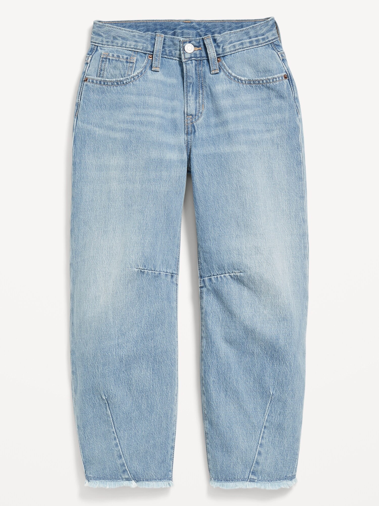Джинсы Old Navy Super Baggy Barrel-Leg Jeans для девочек, цвет: Светлая варка — фото 4