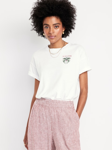 Vintage Crew-Neck Graphic T-Shirt - Take Me To Paradise