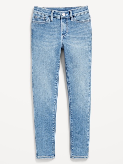 High-Waisted Rockstar 360° Stretch Jeggings for Girls - Light Wash