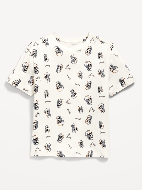 Softest Printed Crew-Neck T-Shirt for Boys - Skeletons Black