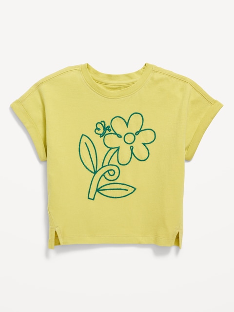 Short Dolman-Sleeve Graphic T-Shirt for Toddler Girls - Marshy Grass