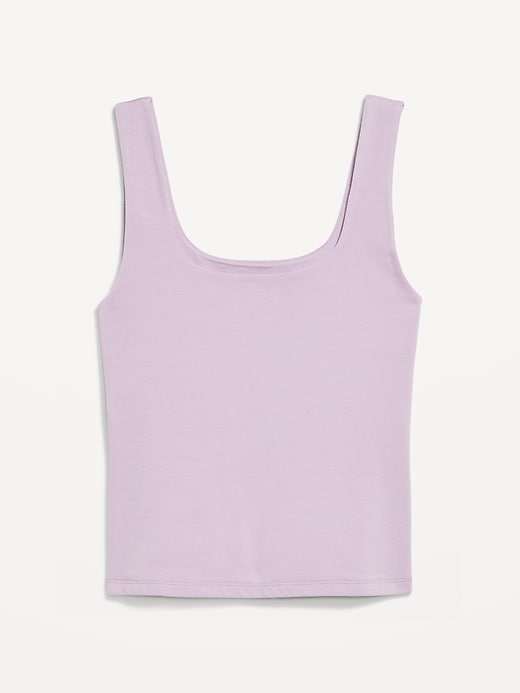 Image number 8 showing, Fitted Double-Layer Scoop-Neck Tank Top