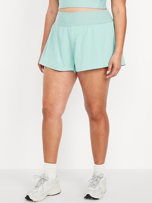 Image number 7 showing, High-Waisted StretchTech 2-in-1 Shorts -- 3-inch inseam