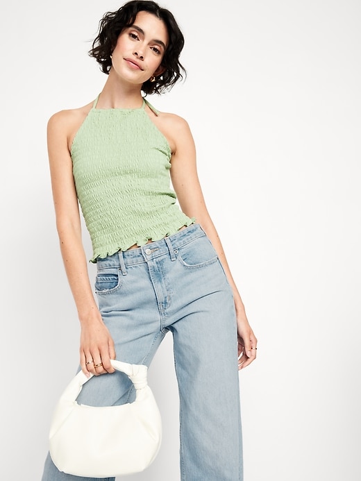 Image number 3 showing, Sleeveless Smocked Crop Top