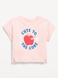 Image number 1 showing, Short Dolman-Sleeve Graphic T-Shirt for Toddler Girls