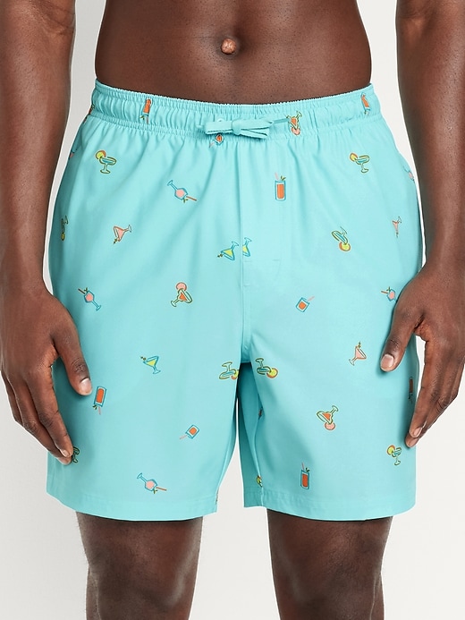 Image number 1 showing, Printed Swim Trunks -- 7-inch inseam