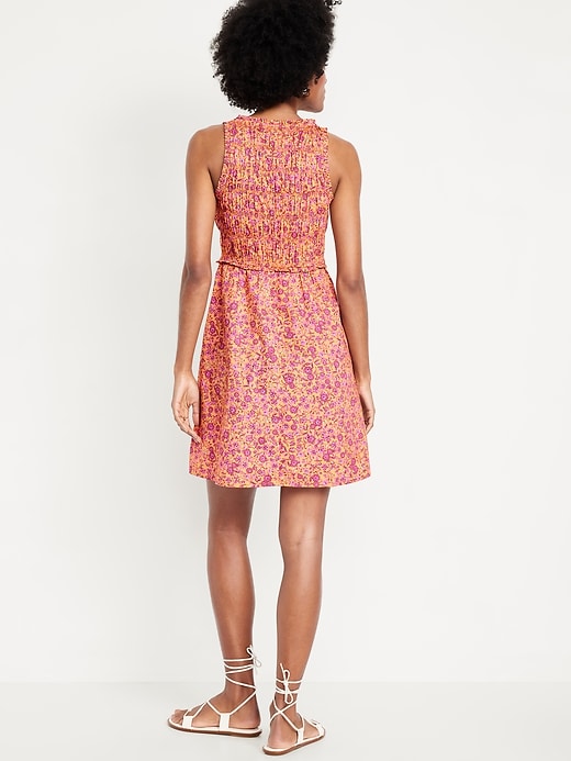 Image number 2 showing, Fit & Flare Smocked Bodice Mini Dress