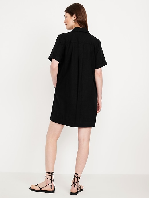 Image number 2 showing, Linen-Blend Shirt Dress