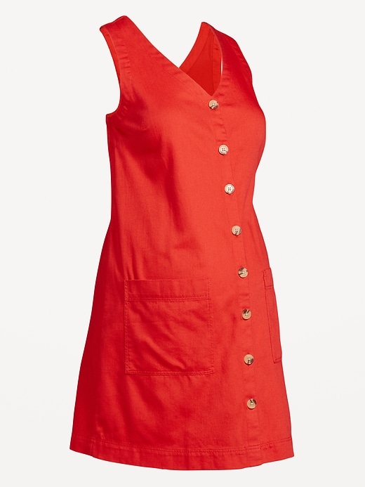 Image number 4 showing, Maternity V-Neck Denim Mini Dress