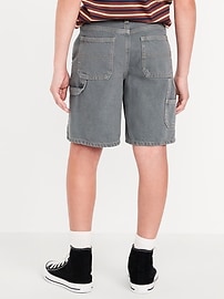 Image number 2 showing, Knee Length Baggy Carpenter Jean Shorts for Boys