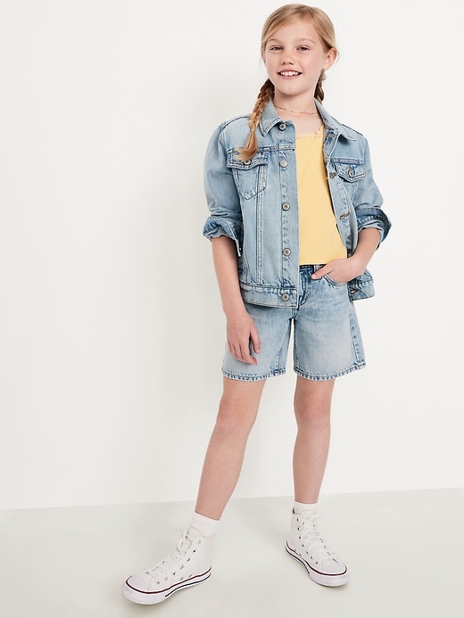 Image number 3 showing, High-Waisted Jean Midi Shorts for Girls