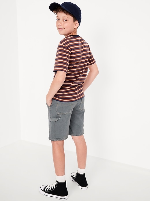 Image number 3 showing, Knee Length Baggy Carpenter Jean Shorts for Boys