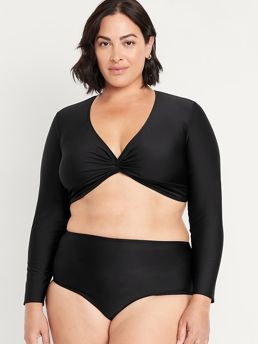 Image number 7 showing, Twist-Front Matte Rashguard Swim Top