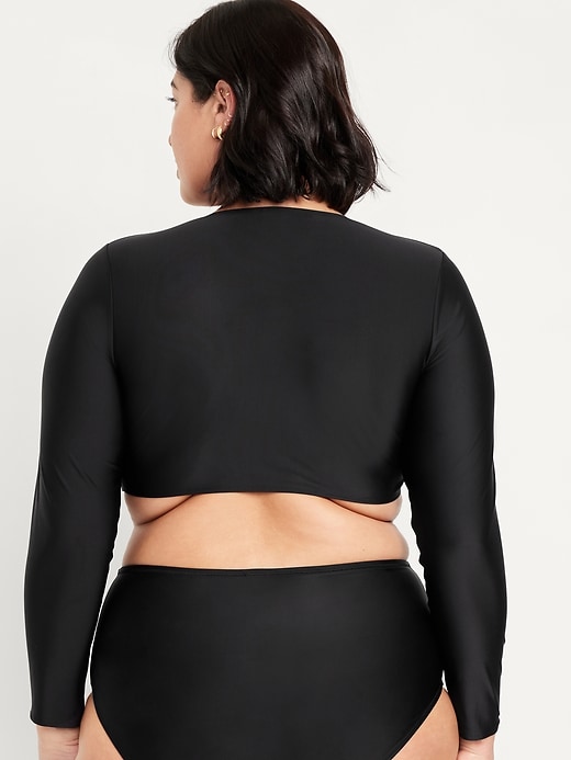 Image number 8 showing, Twist-Front Matte Rashguard Swim Top