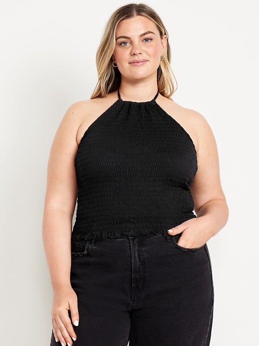 Image number 7 showing, Sleeveless Smocked Crop Top