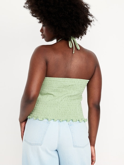 Image number 6 showing, Sleeveless Smocked Crop Top