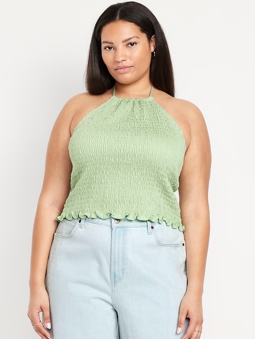 Image number 7 showing, Sleeveless Smocked Crop Top