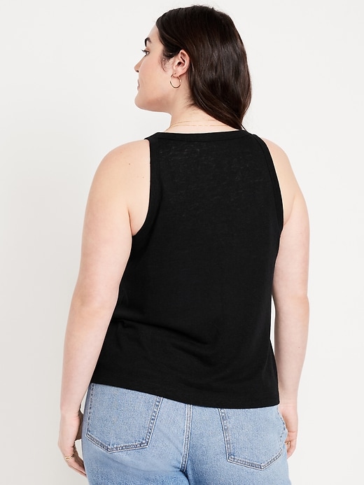 Image number 5 showing, Linen-Blend Tank Top