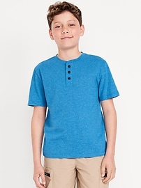 Image number 1 showing, Short-Sleeve Henley T-Shirt for Boys