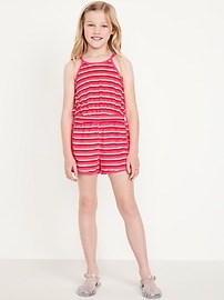 Image number 1 showing, Waist-Defined Terry Romper for Girls