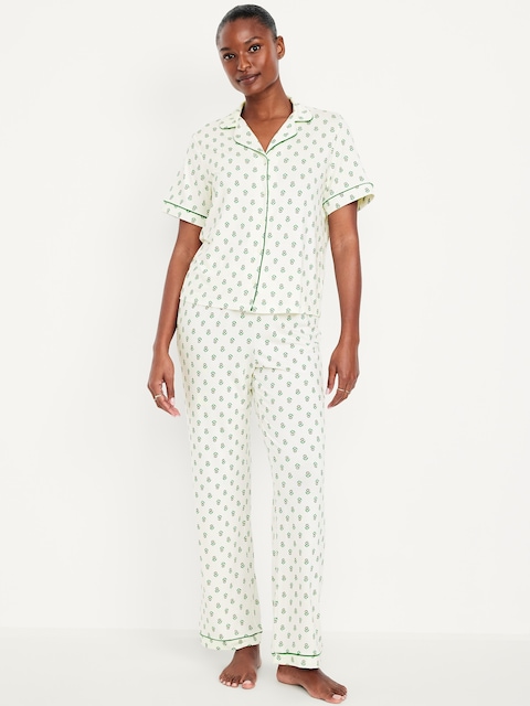 Sunday Sleep Knit Jersey Pant Set - Daisy