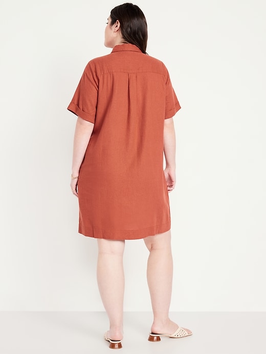 Image number 6 showing, Linen-Blend Shirt Dress