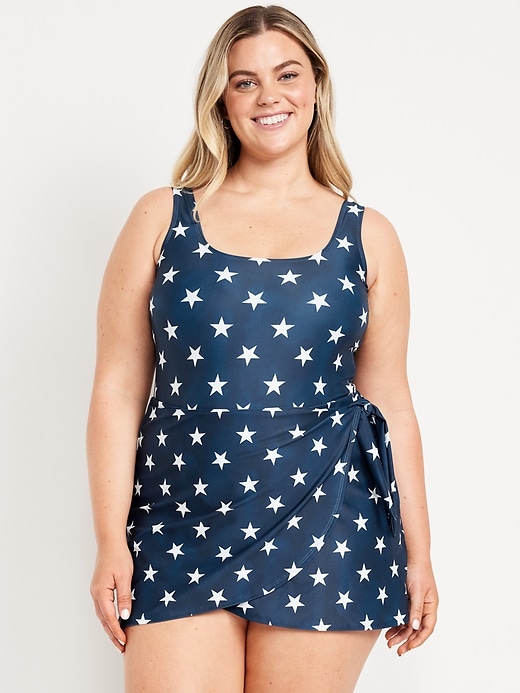 Image number 7 showing, Matte Side-Tie Swim Dress