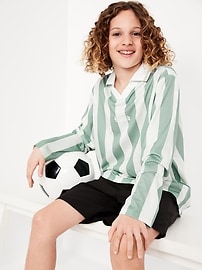 Image number 1 showing, Oversized Long-Sleeve Collared Performance Top for Boys