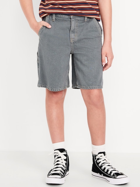 Knee Length Baggy Carpenter Jean Shorts for Boys - Thyme To Pretend