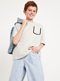 Image number 1 showing, Dynamic Fleece Oversized Pocket T-Shirt for Boys