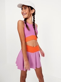 Image number 1 showing, PowerSoft Crossover Longline Sports Bra for Girls