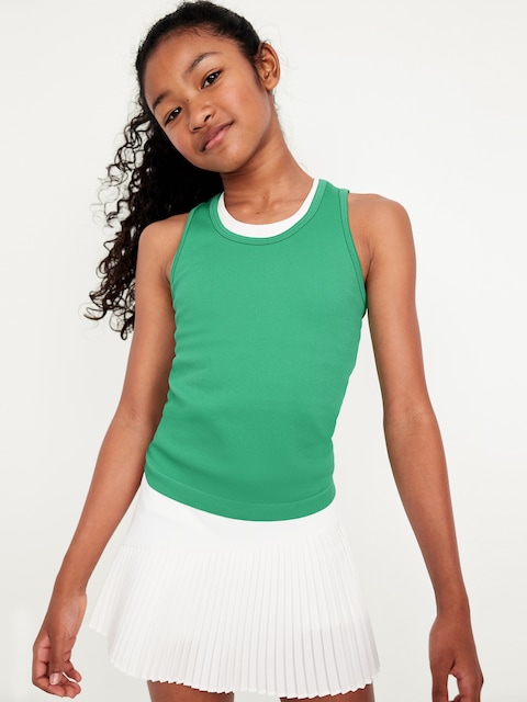Seamless Fitted Performance Tank Top for Girls - Infinity Green
