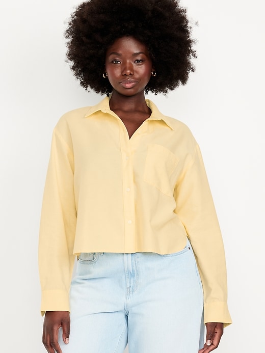 Image number 4 showing, Cropped Button-Down Oxford Shirt