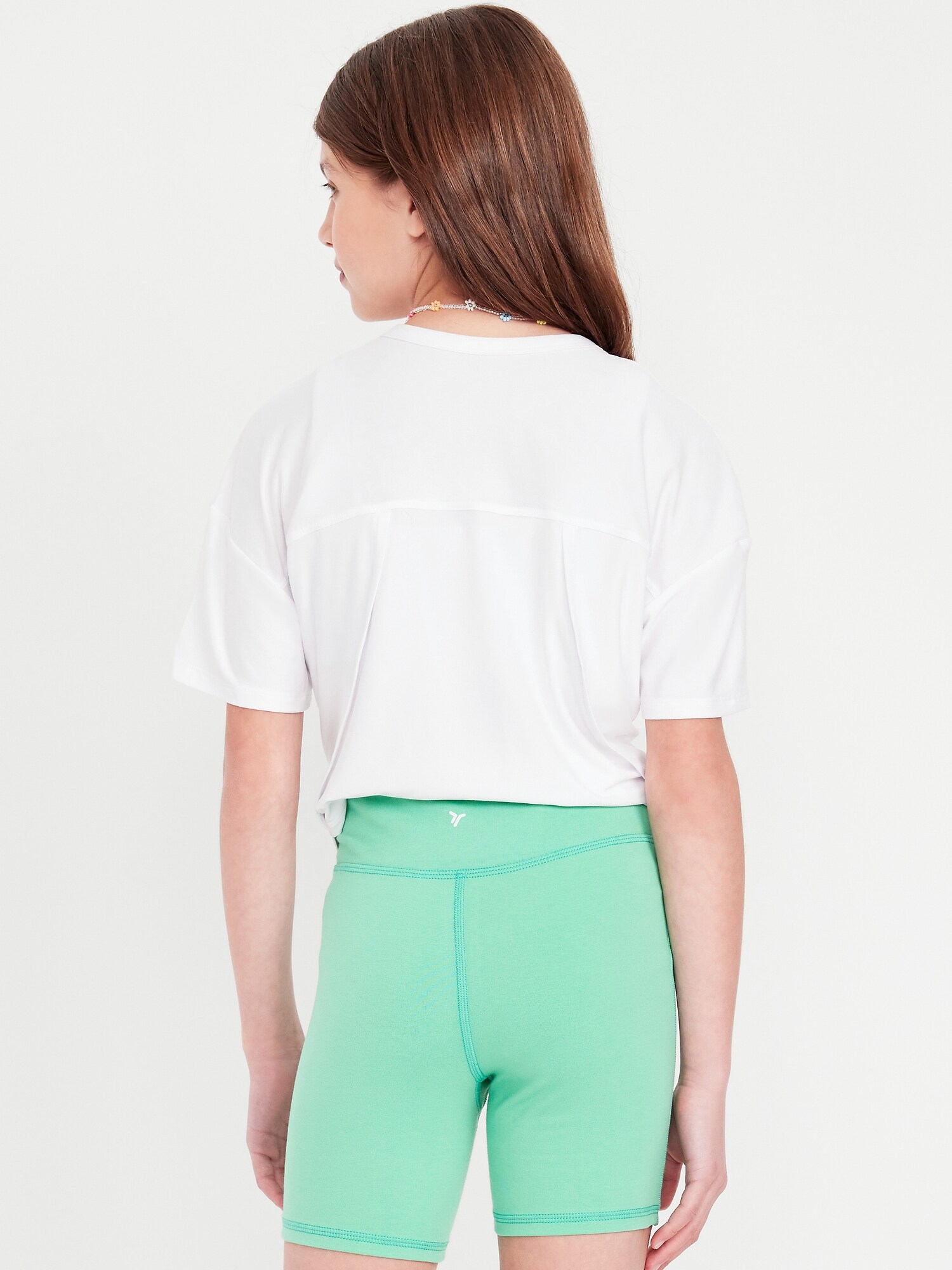 Футболка Old Navy CloudMotion Cropped Performance T-Shirt для девочек, цвет: Белый — фото 2