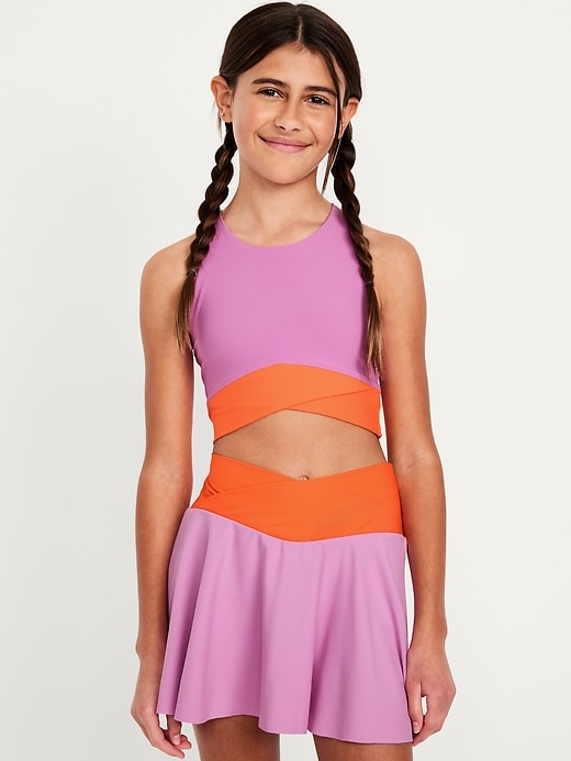 Image number 3 showing, PowerSoft Crossover Longline Sports Bra for Girls