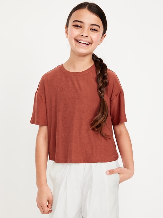 Image number 3 showing, CloudMotion Cropped Performance T-Shirt for Girls