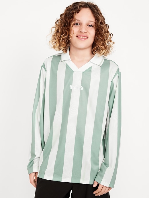 Image number 3 showing, Oversized Long-Sleeve Collared Performance Top for Boys