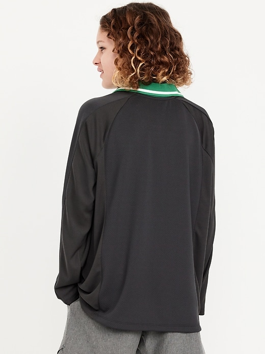 Image number 2 showing, Oversized Long-Sleeve Collared Performance Top for Boys