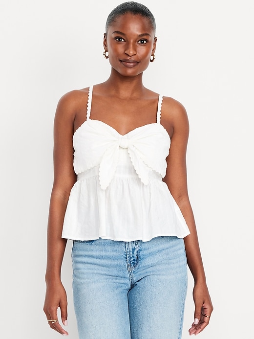 Image number 1 showing, Fit & Flare Seersucker Peplum Top