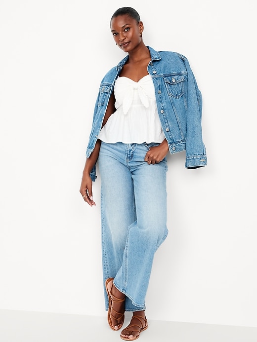 Image number 3 showing, Fit & Flare Seersucker Peplum Top