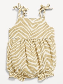 Image number 1 showing, Printed Sleeveless Double-Weave One-Piece Romper for Baby