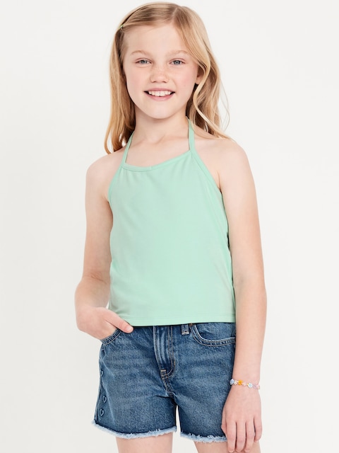 Jersey Halter Top for Girls - Mini Mint