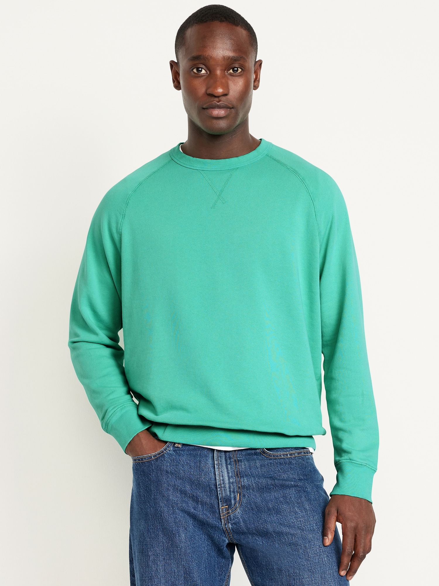 Garment-Dyed Crew-Neck Sweatshirt