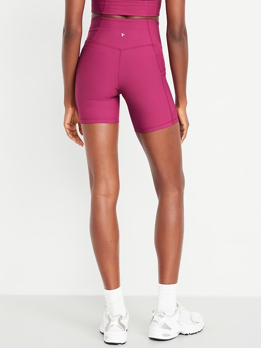 Image number 2 showing, High-Waisted PowerSoft Pocket Biker Shorts -- 6-inch inseam