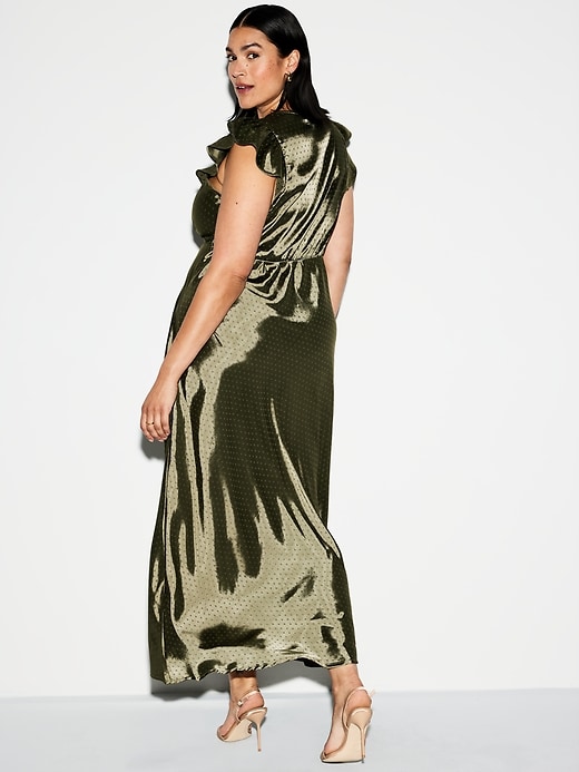 Image number 10 showing, The Occasion by Old Navy Flutter-Sleeve Satin Maxi Dress